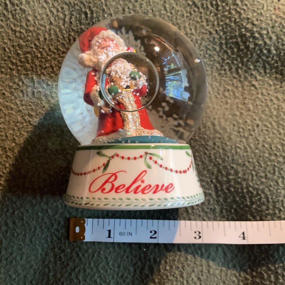 Spode Christmas Tree Believe Santa Snow Globe in box. Approximately 3” x 4” - Picture 8 of 10